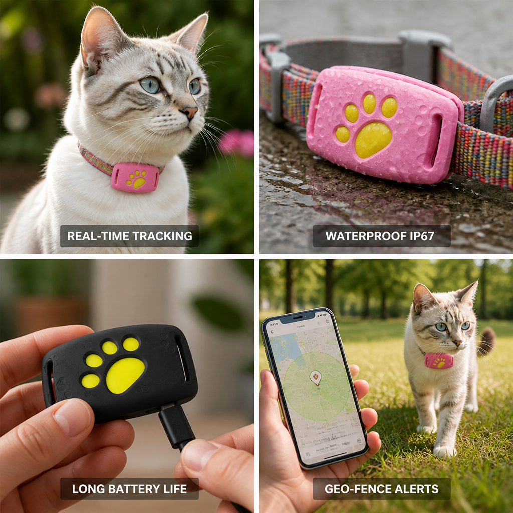 Real-Time No Subscription GPS Cat Tracker (IP67 Waterproof)