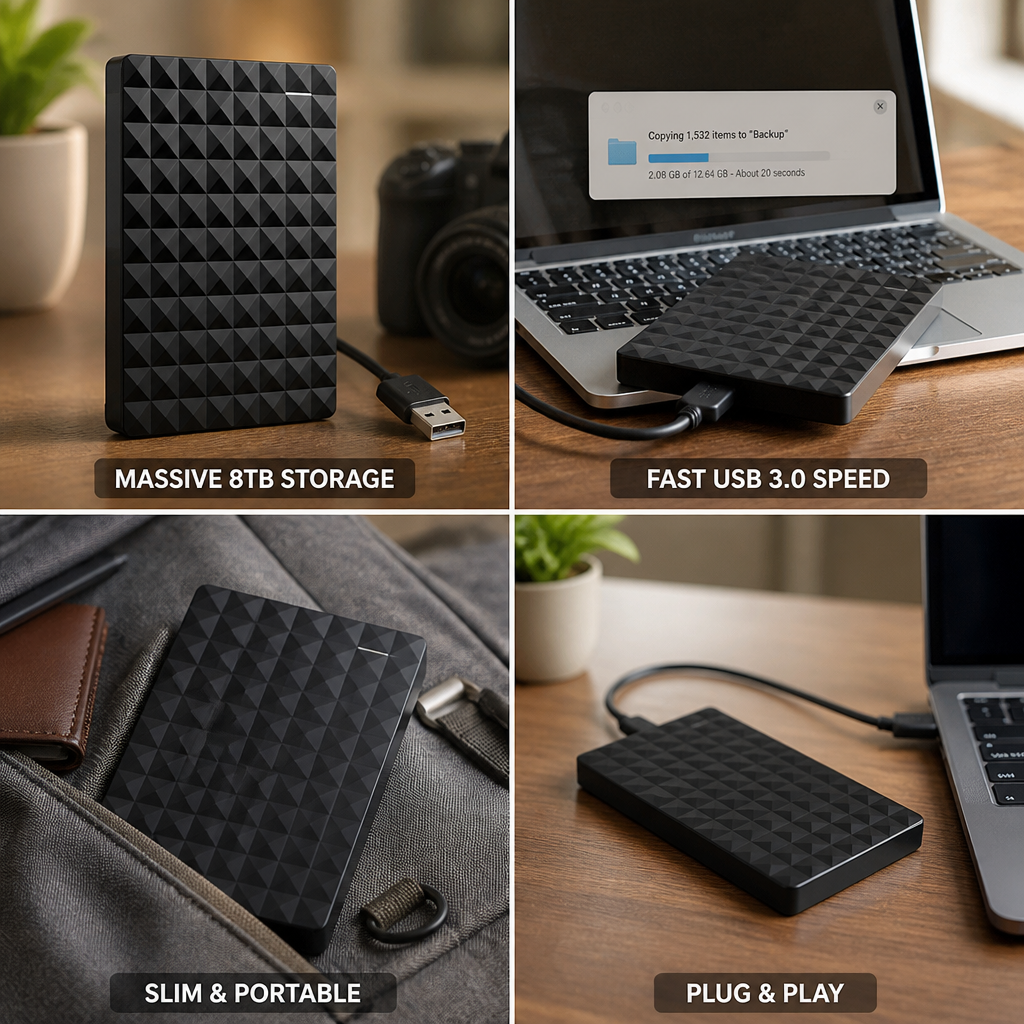 Ultra-Fast 8TB USB 3.0 External Hard Drive