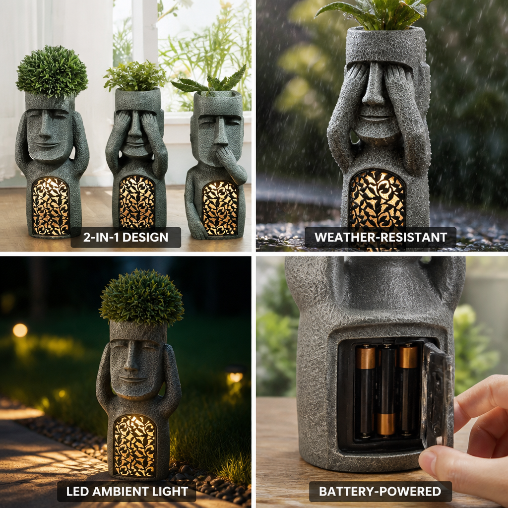 Weather-Resistant Battery-Powered LED Planter