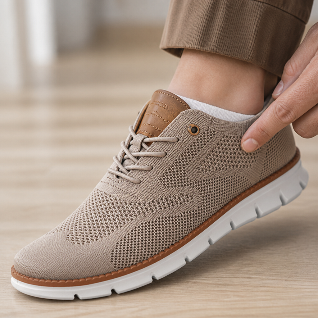 StrideAura™ – Breathable Knit Walking Shoes with Orthopedic Arch Support
