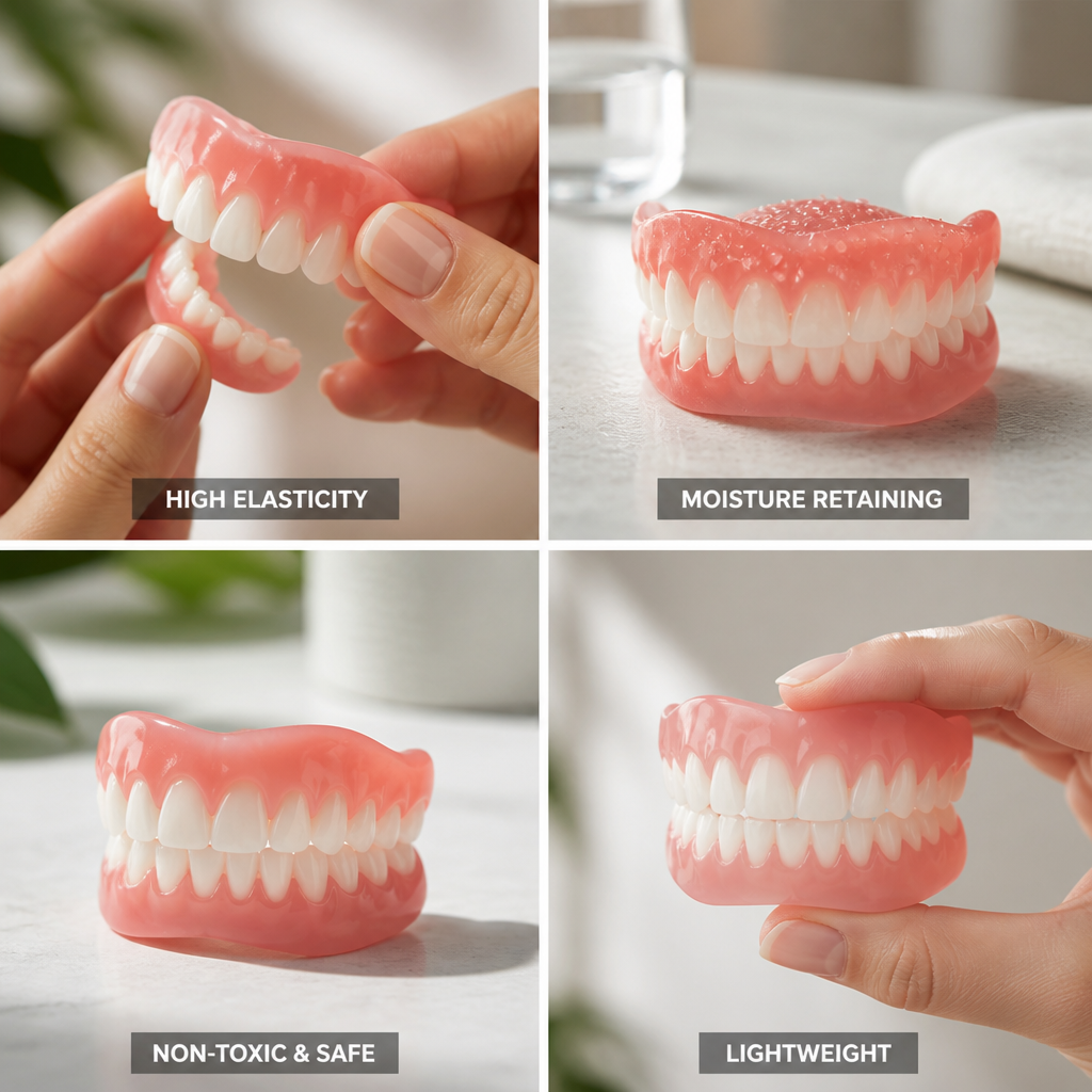 High-Elasticity & Moisture-Retaining Silicone Denture Reliner (Upper & Lower Set)
