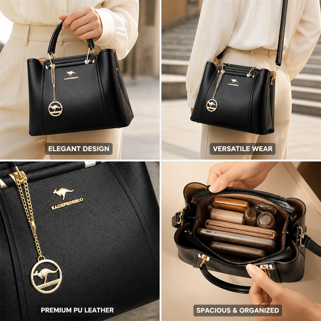 Premium PU Leather Convertible Shoulder Bag (Crossbody Strap)