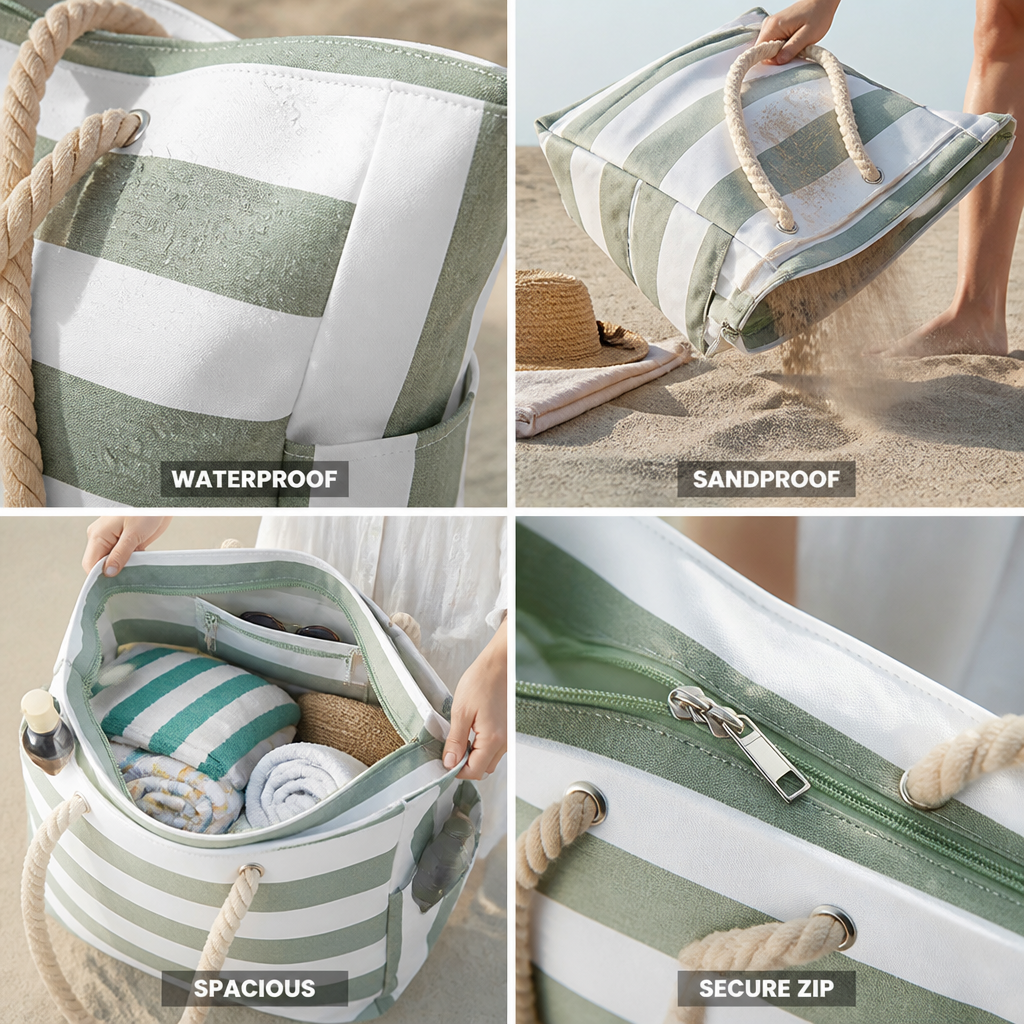 Waterproof Sandproof Oversized Beach Tote