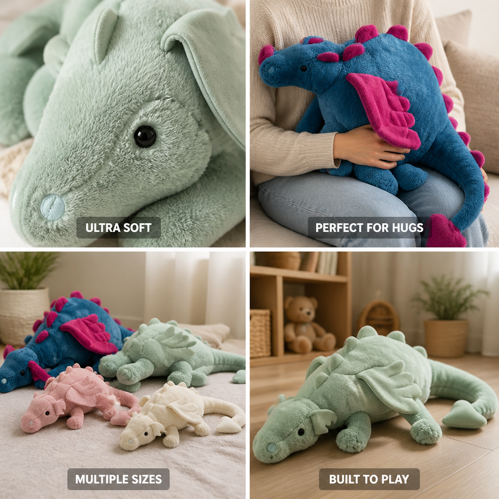 Huggable Plush Beaked Dragon Toy (Multiple Sizes)