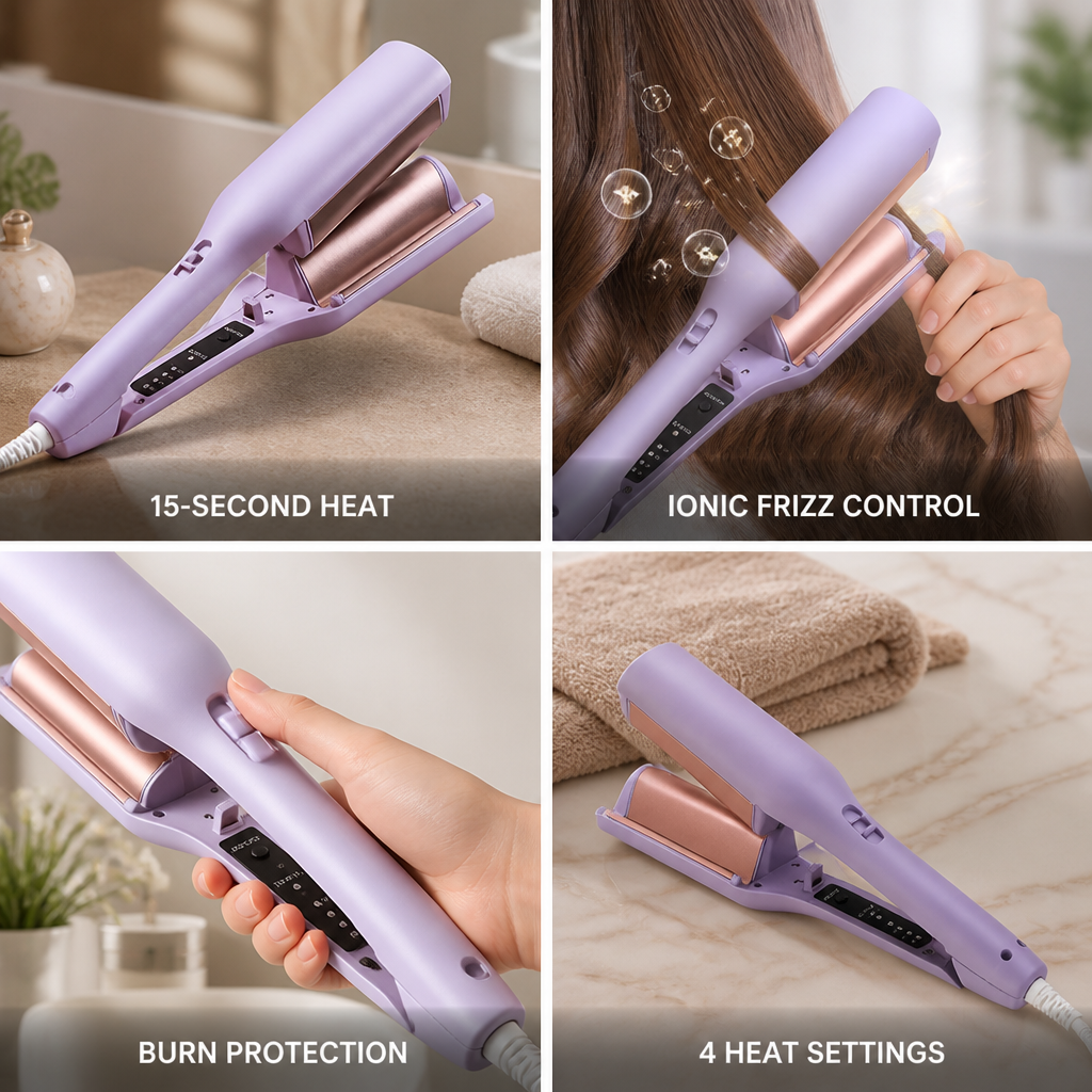 15-Second Quick-Heat Ionic Ceramic Curling Iron (4 Heat Settings)