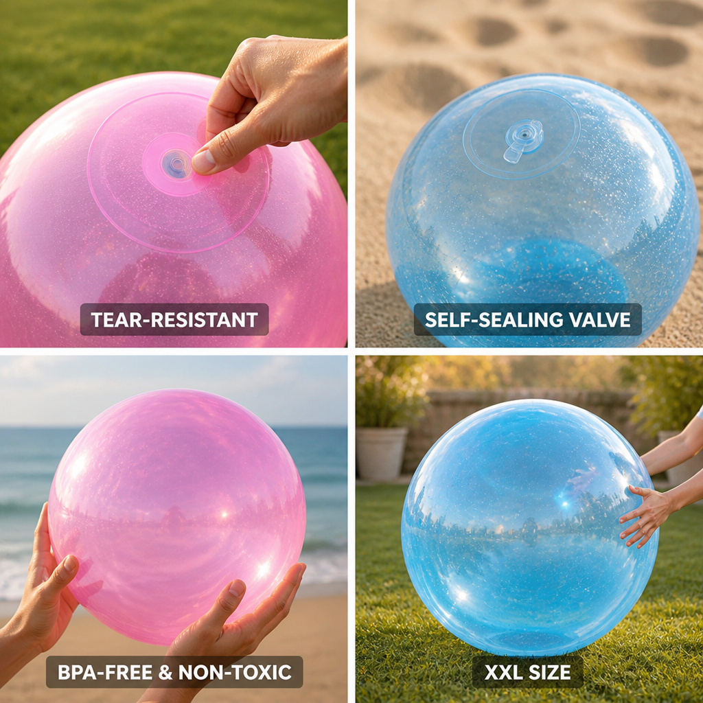 Tear-Resistant TPR & BPA-Free Inflatable Play Ball (Self-Sealing Valve)