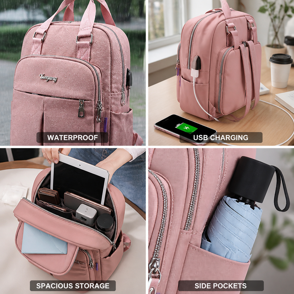 Waterproof USB-Charging Travel Backpack
