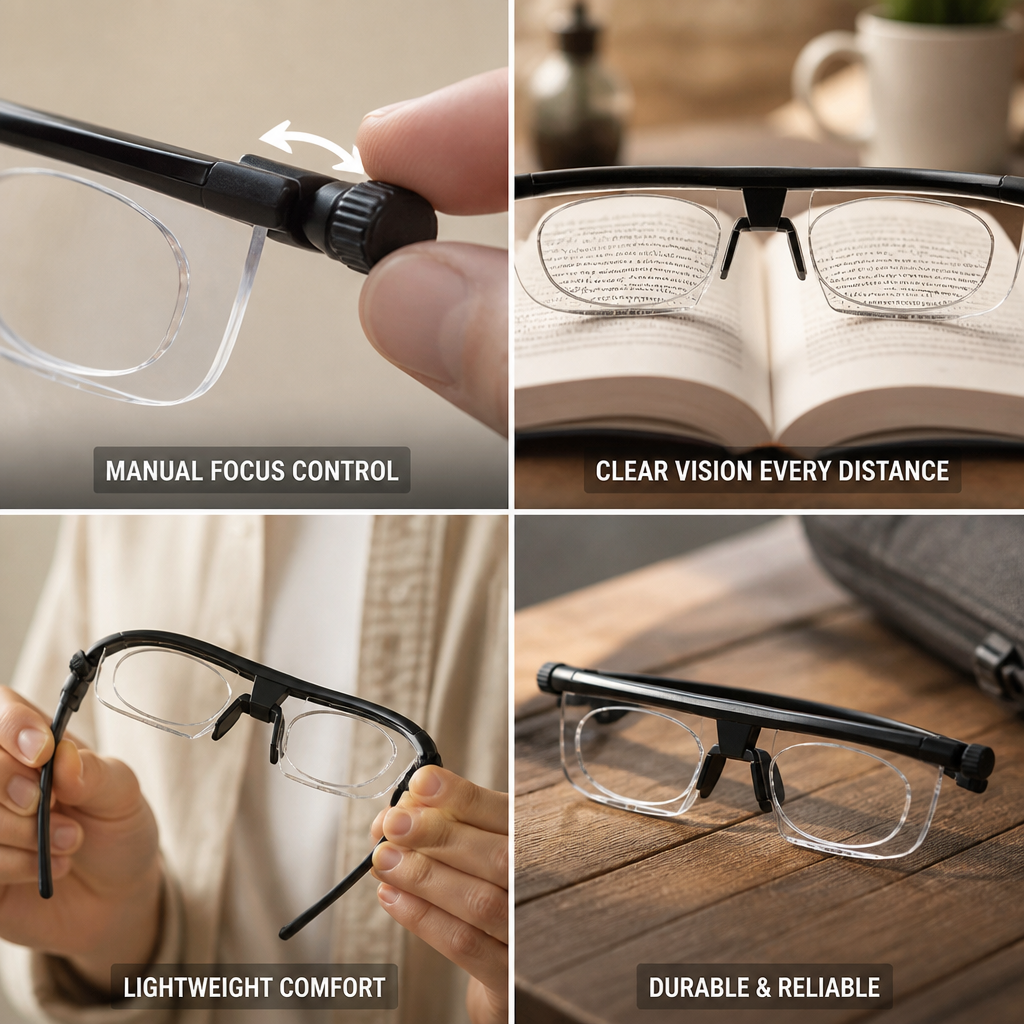 Adjustable Dual-Lens Manual-Focus Glasses