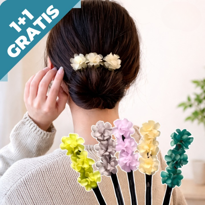 Flower-Decorated Hair Bun Shaper