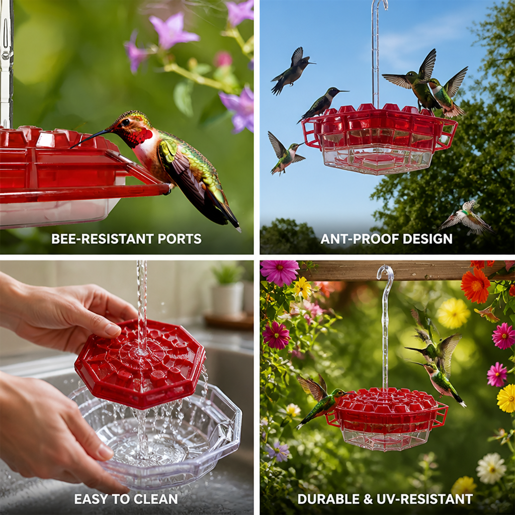 Ant-Proof & Bee-Resistant Hummingbird Feeder (12 oz)