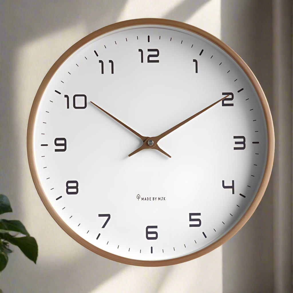 Scandinavian Style Minimalist Wall Clock in Natural Wood