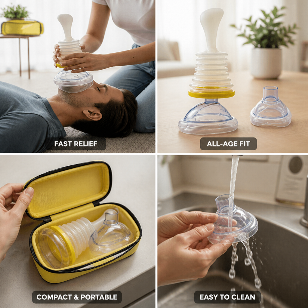 Strong Suction Medical Silicone Anti-Choking Device (Child & Adult Masks)