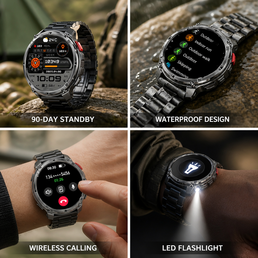 90-Day Standby Fitness Smartwatch (1.7-Inch HD Display)
