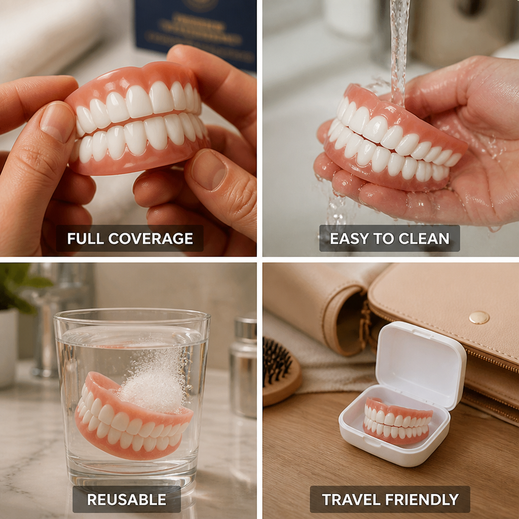 Full-Coverage Removable Cosmetic Tooth Cover (Upper & Lower)
