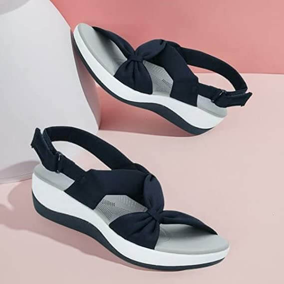Bow Detail Wedge Sandals for Women