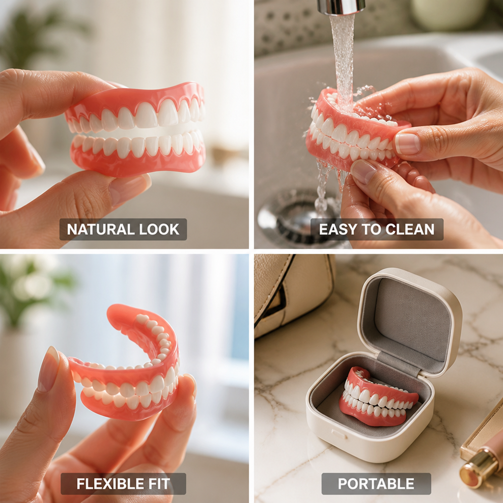 Instant Adjustable Silicone Denture Set (Upper & Lower)