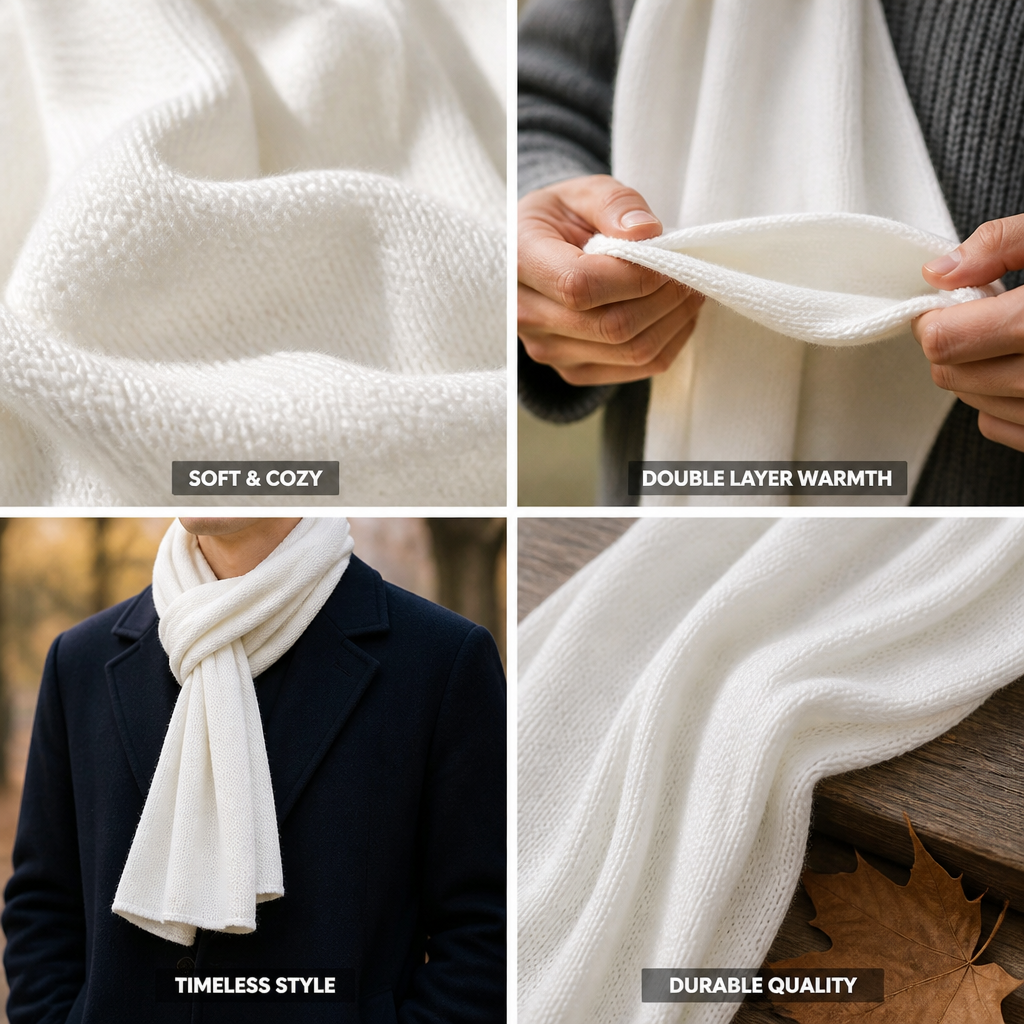 Double-Layer Soft Acrylic Scarf (Men's)