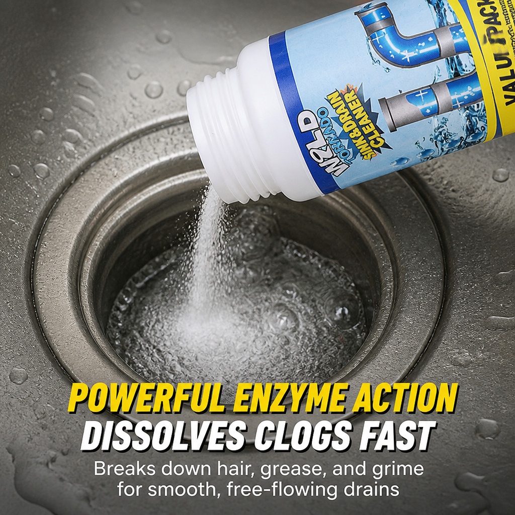 SwiftClear™ — Dissolve Hair, Grease & Gunk Clogs in Minutes Without Wrecking Your Pipes