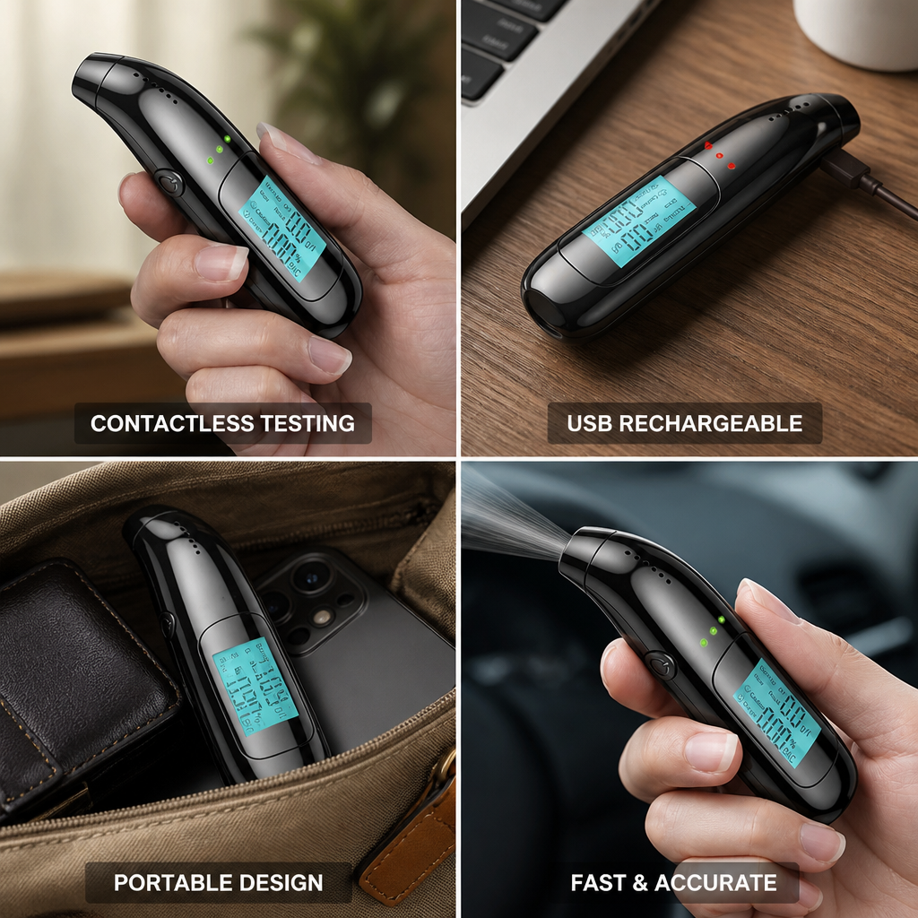Contactless LED Breathalyzer (USB Rechargeable)