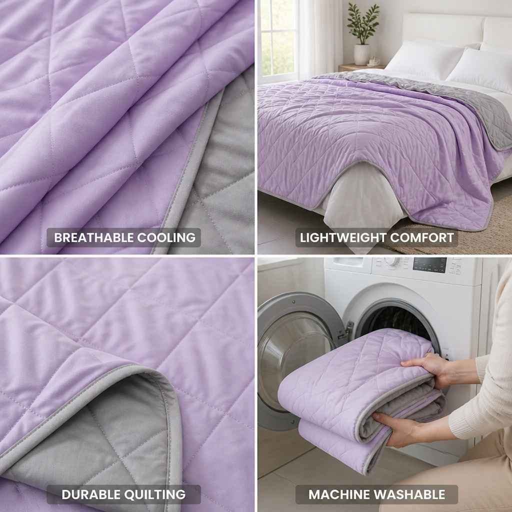 Breathable Cooling Diamond-Quilted Blanket