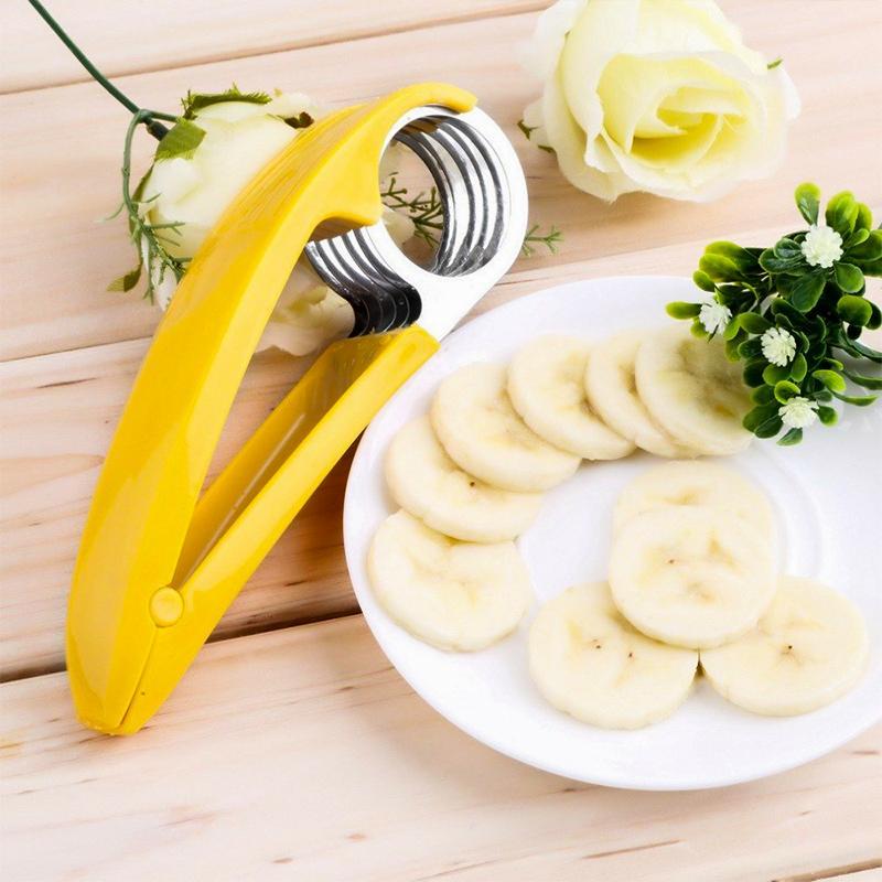 Ergonomic Handheld Slicer for Bananas with Stainless Steel Blades