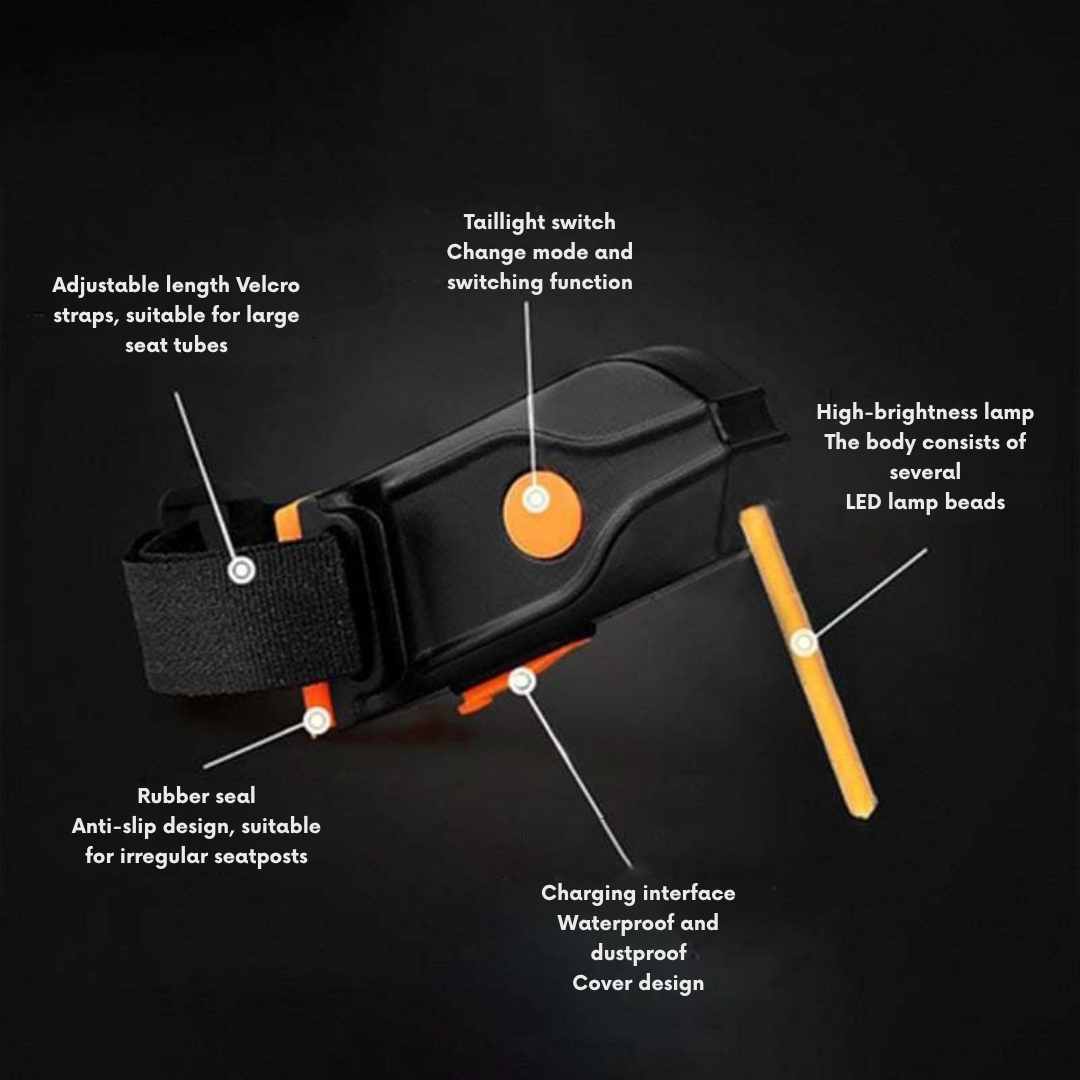 USB Rechargeable Rear LED Light for Bicycles