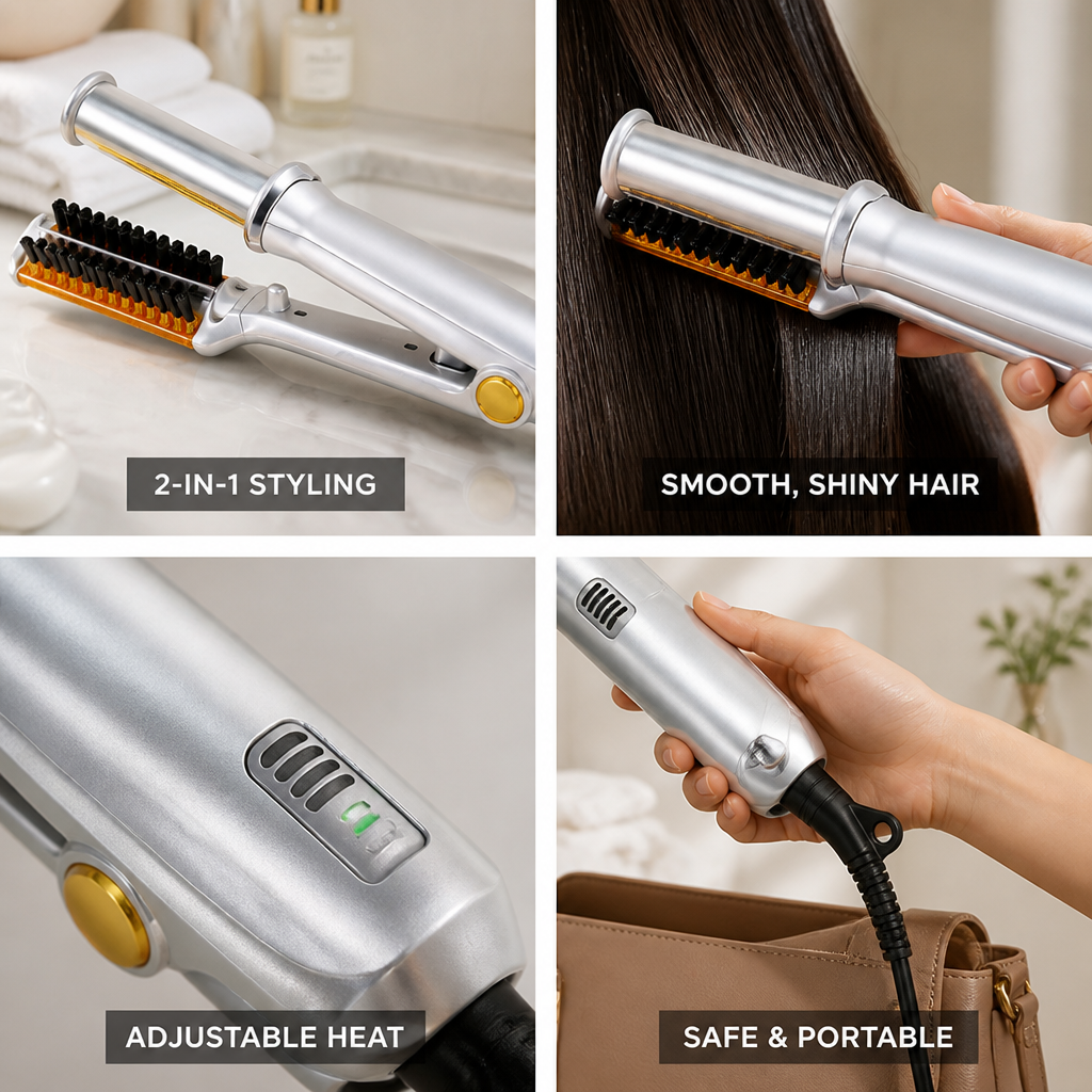 Dual-Rotating Tourmaline Ceramic 2-in-1 Hair Styler
