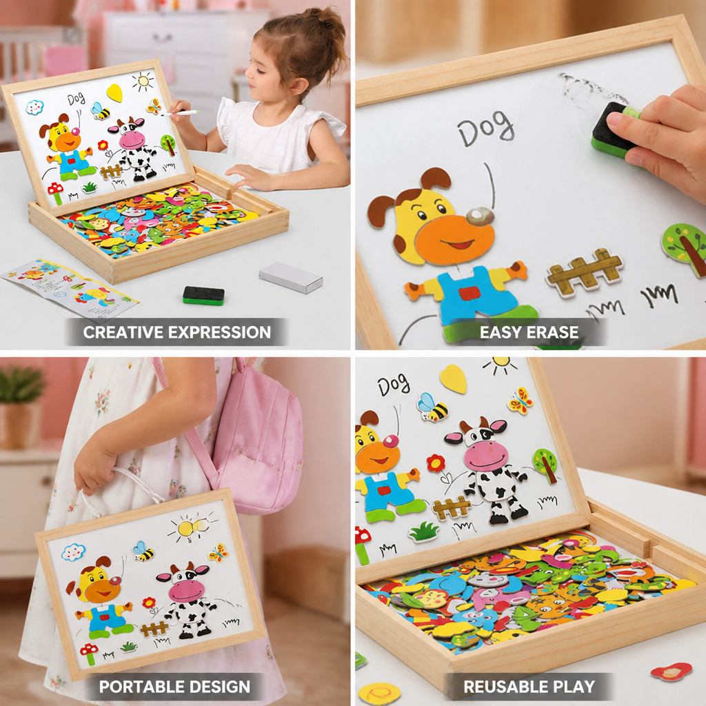Montessori-Inspired 2-in-1 Erasable Drawing Board