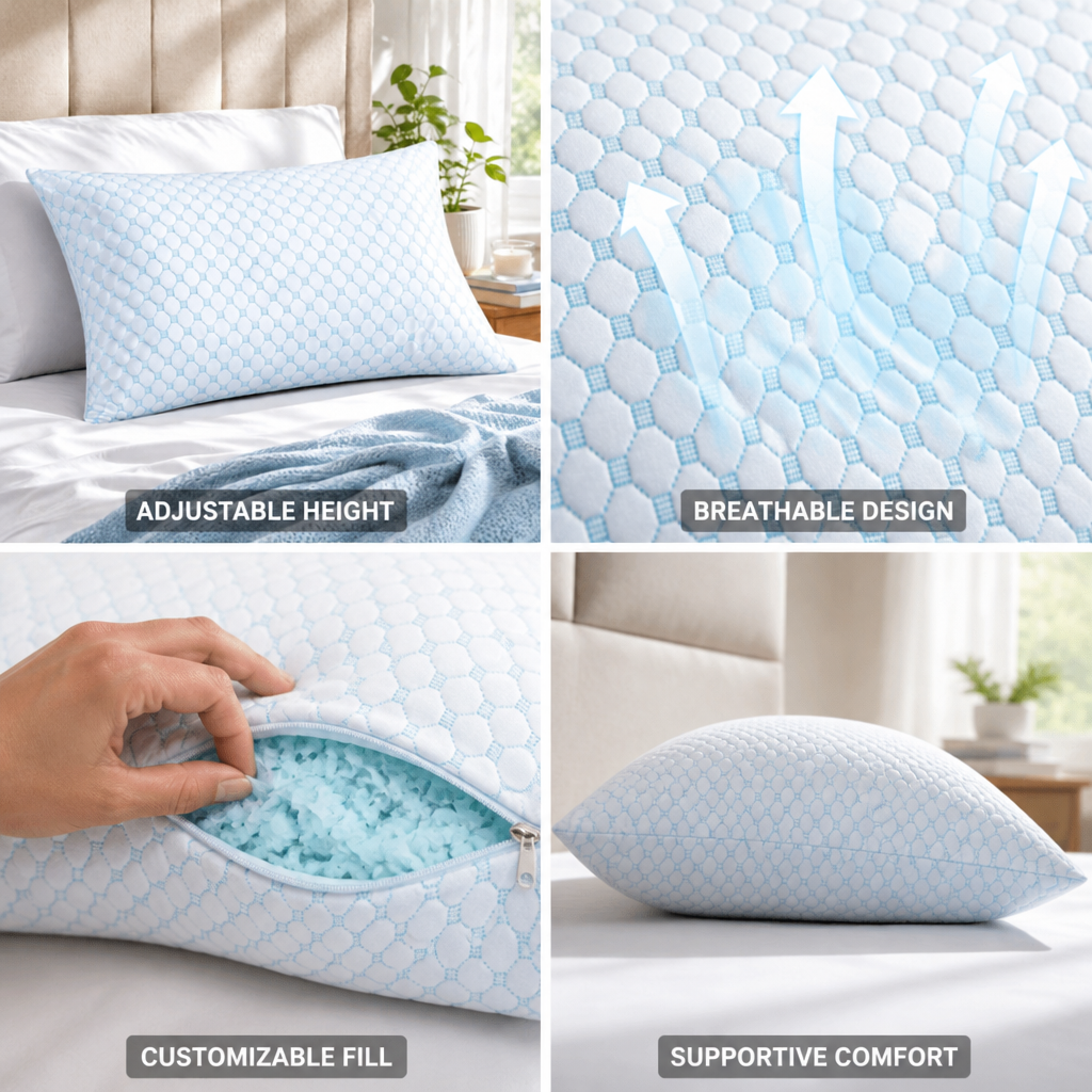 Adjustable Height & Breathable Sleep Pillow