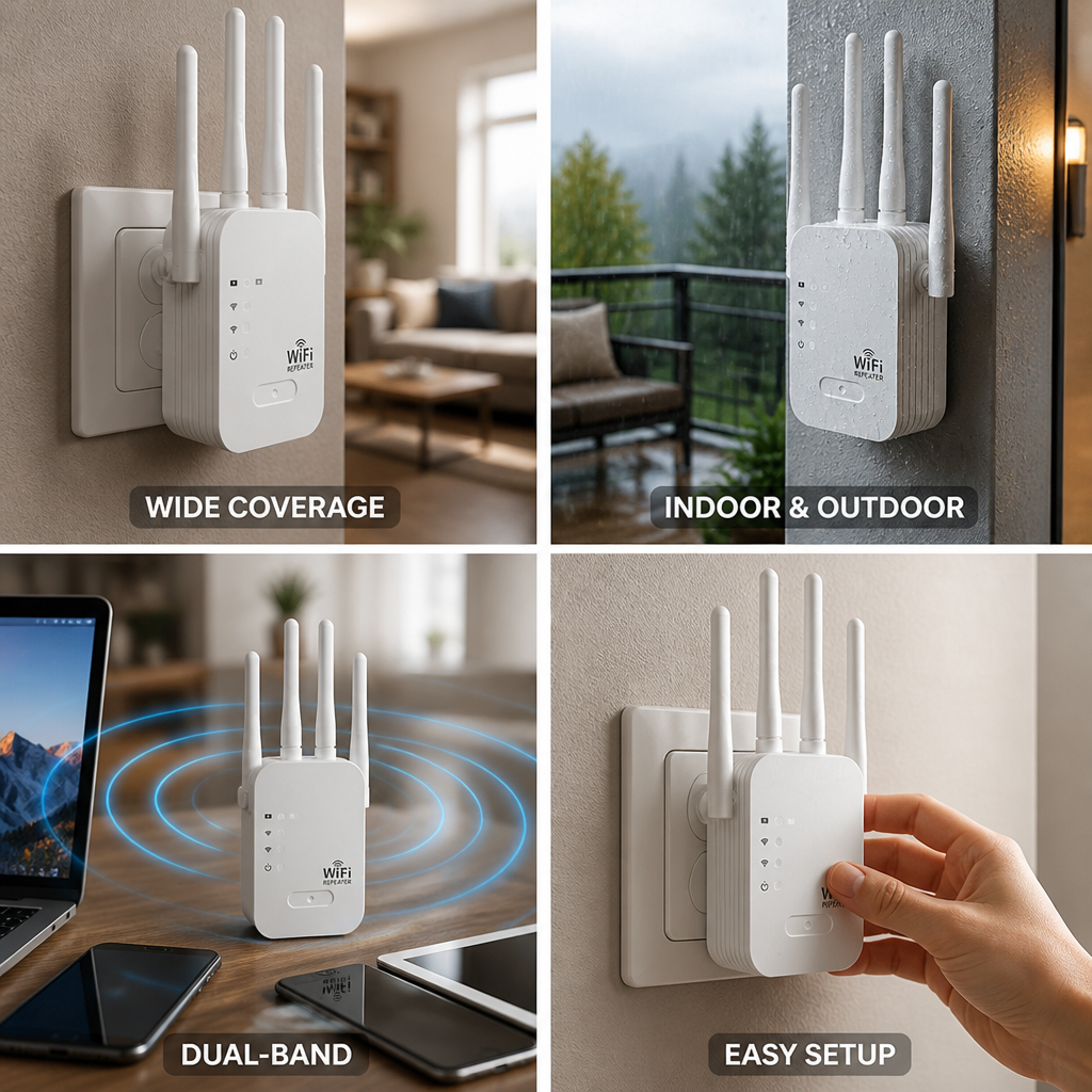 Dual-Band 1200 Mbps Wi-Fi Range Extender (Indoor/Outdoor)