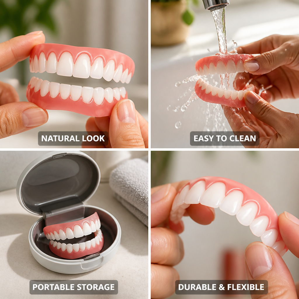 Natural-Look Removable Dental Veneer Set (Upper & Lower)