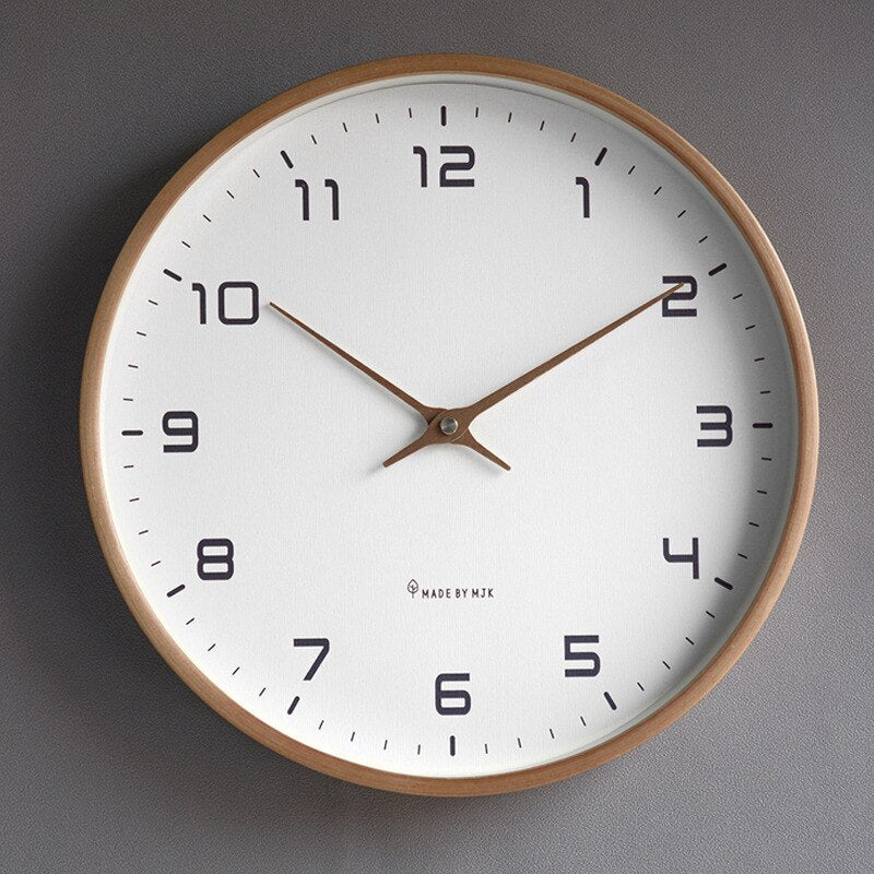 Scandinavian Style Silent Wall Clock – Minimalist Wooden Design for Home & Office