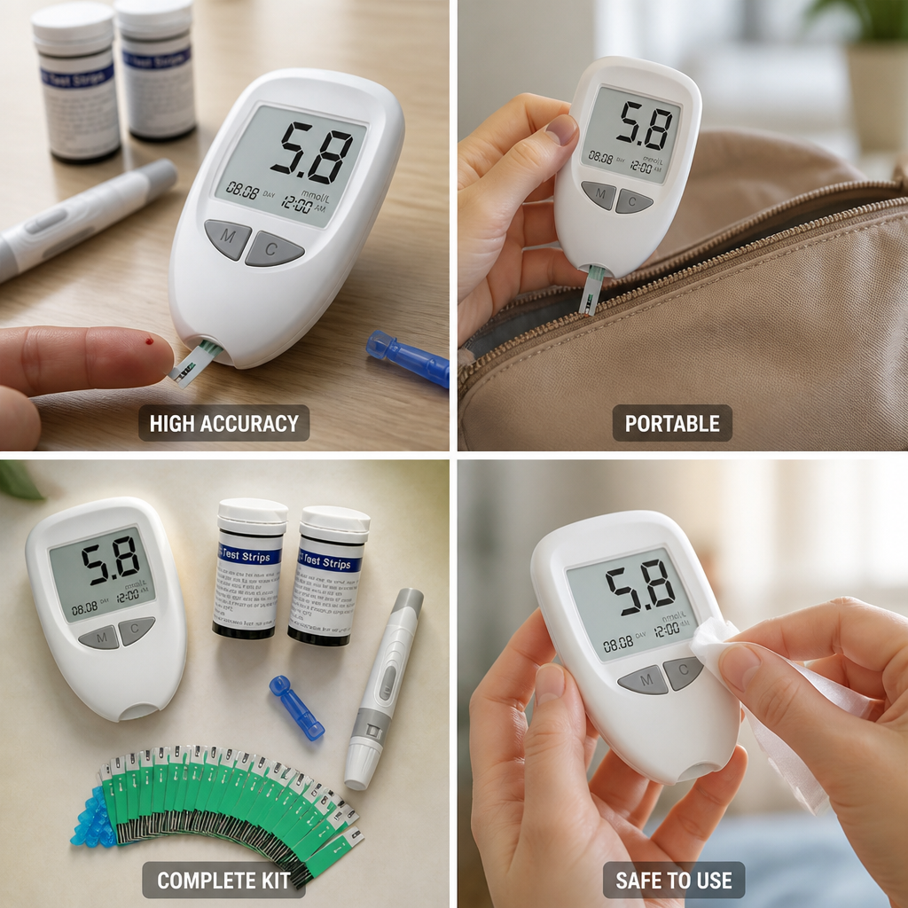 Accurate & Portable Blood Glucose Monitor Kit (50 Test Strips)