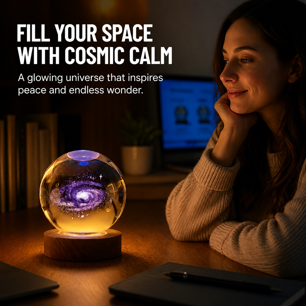 StellarSphere™ — Turn Any Nightstand into a Warm, Glowing Pocket Galaxy
