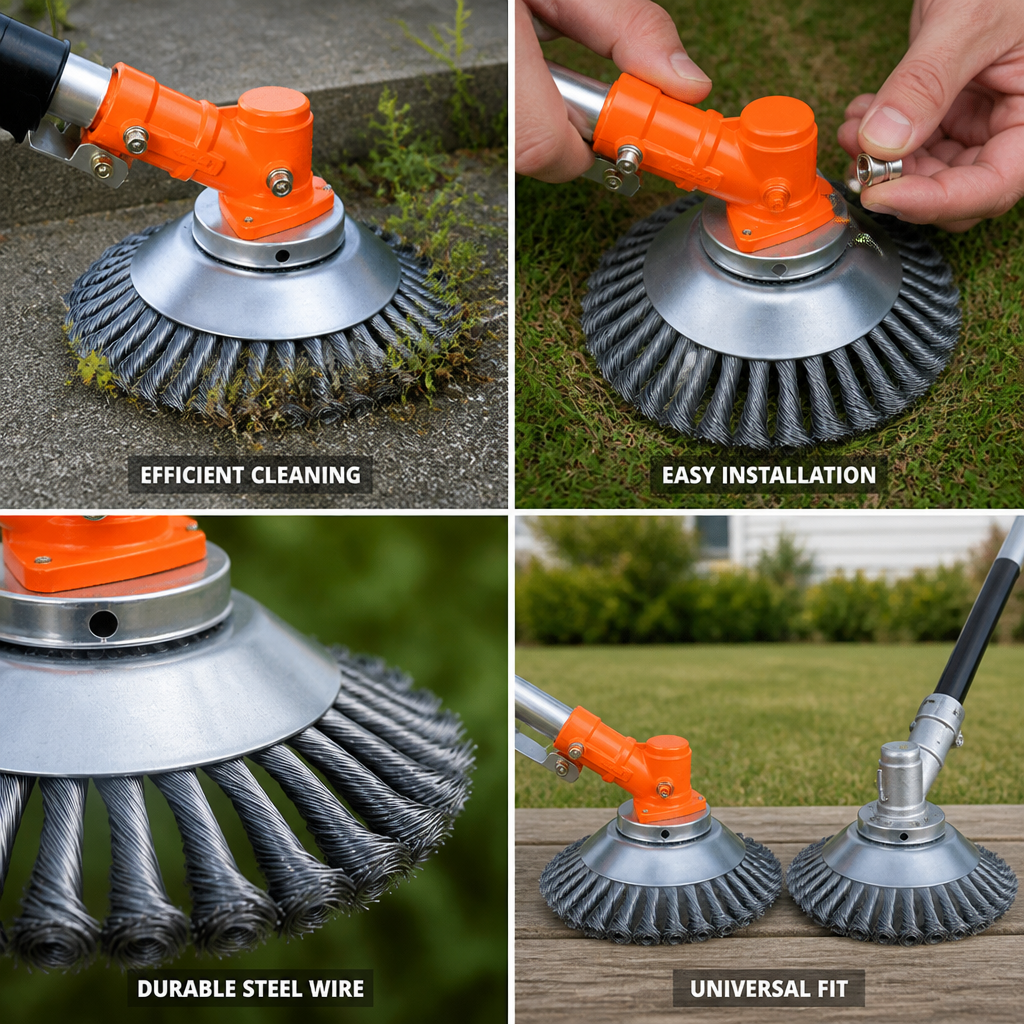 Knotted Carbon Steel Weed Trimmer Attachment (Universal Fit)