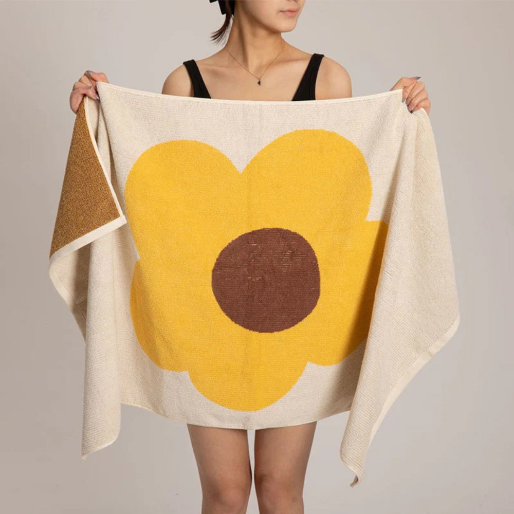 Floral Patterned Cotton Bath Towel