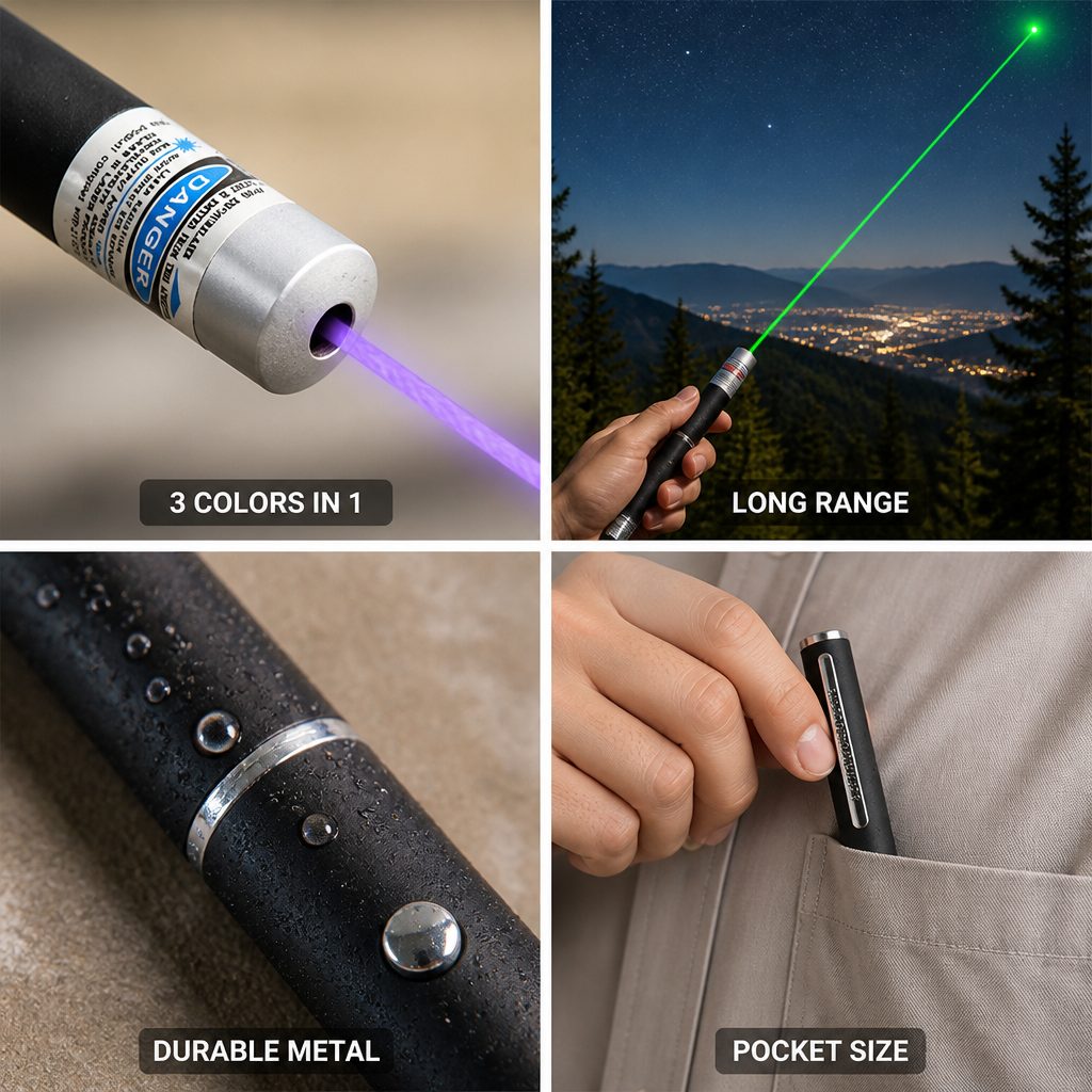 Multi-Color Long-Range Copper & Aluminum Laser Pointer