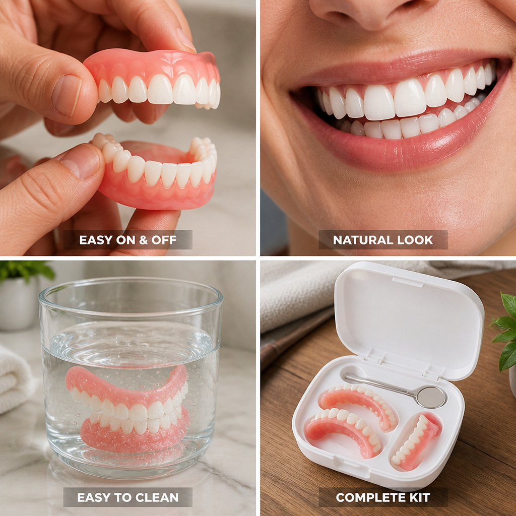 Lightweight Removable Dental Veneer Set (Upper & Lower Set)