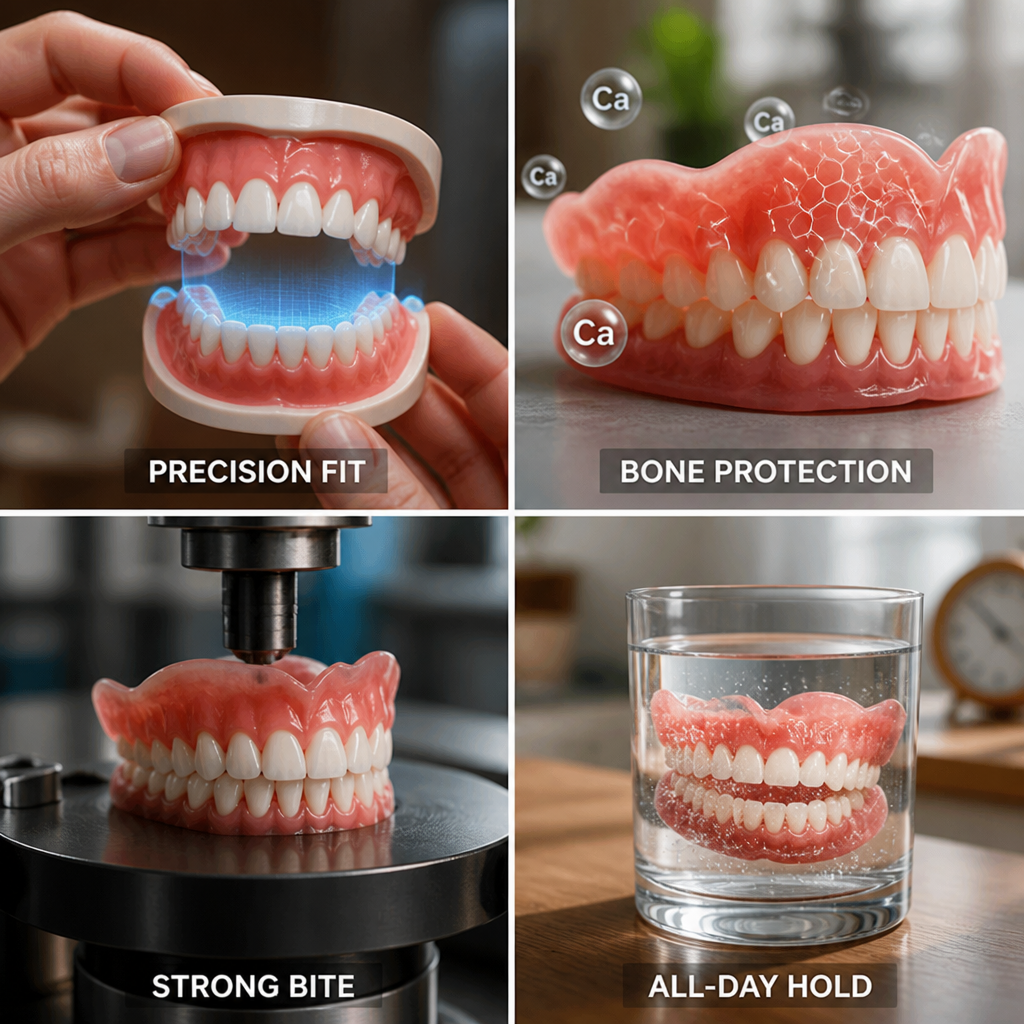 AI Bite-Mapped Custom-Fit Dentures (12-Hour Hold)
