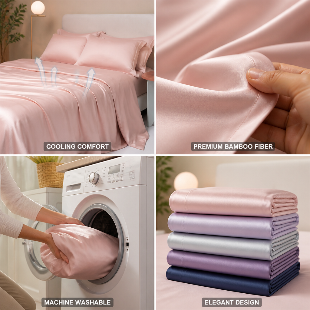 Cooling Bamboo Fiber Duvet Cover (Includes 2 Pillowcases)