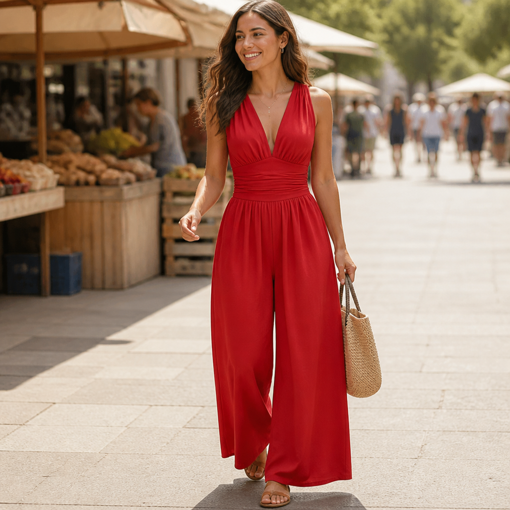 VeloraLuxe™ Sleeveless Wide-Leg Jumpsuit — Own Every Moment with Freedom, Flatter, and Flawless Comfort
