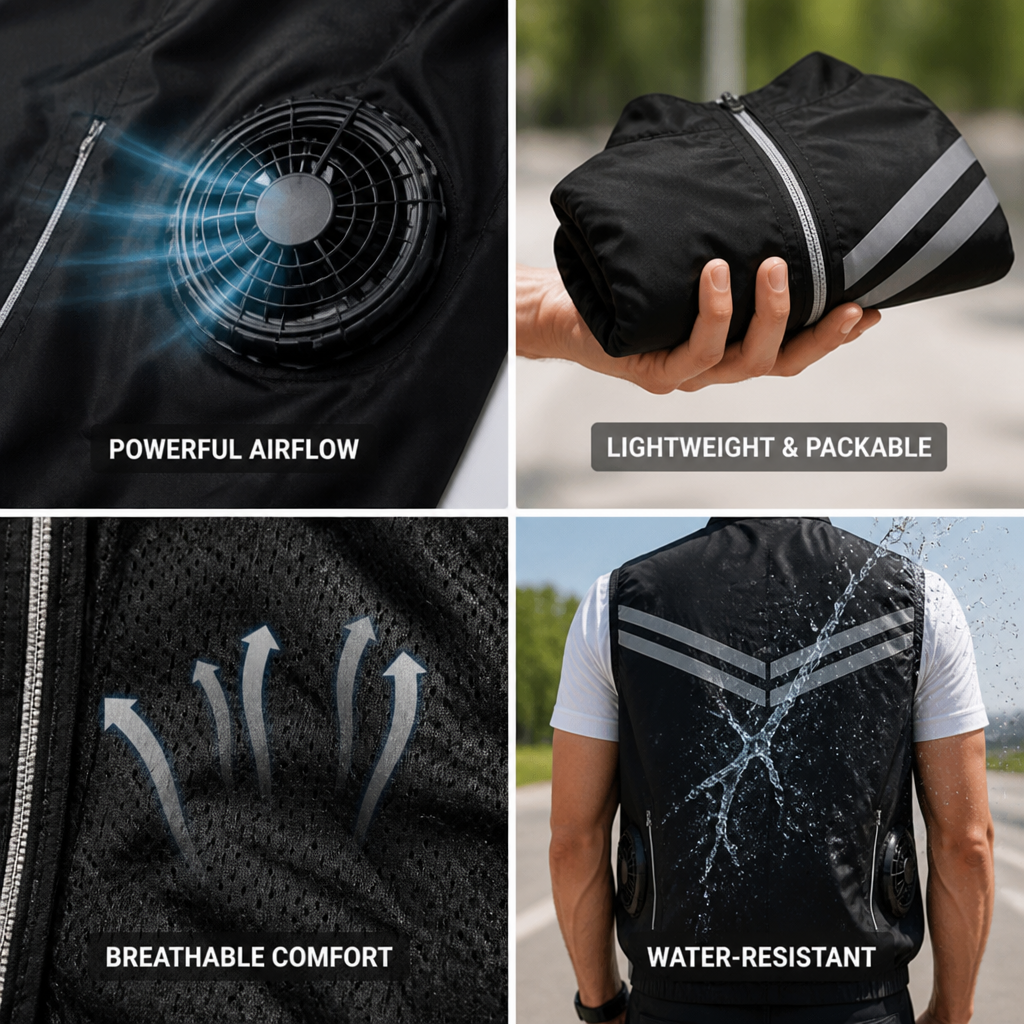 Integrated Fan Lightweight & Breathable Cooling Vest (Men's)