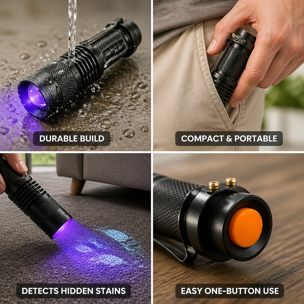 Compact Aluminium UV Stain Detection Flashlight