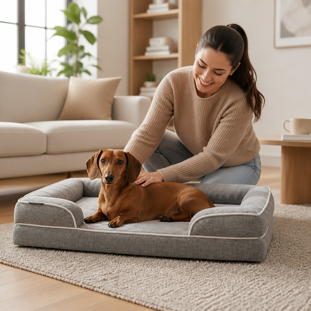 Orthopedic Memory Foam Dog Bed (Non-Slip Washable Cover)
