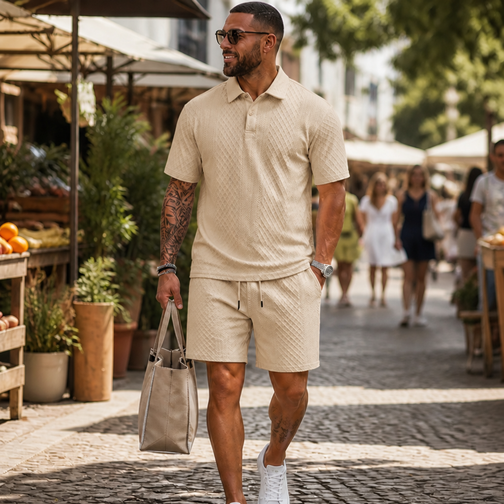 StratusEdge™ Men’s Diamond Pattern Suit — Stay Fresh, Sharp, and Unstoppable All Day Long