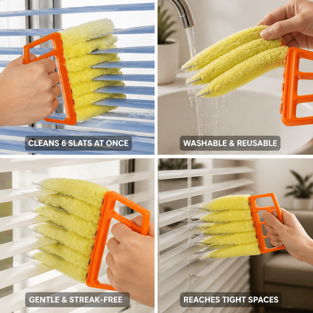 Multi-Arm Microfiber Blind Cleaner (Cleans Up To 6 Slats)