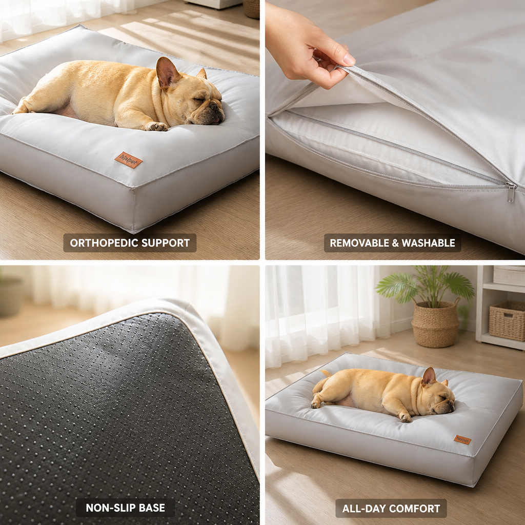 Orthopedic Plush Dog Bed (Removable & Washable Cover)