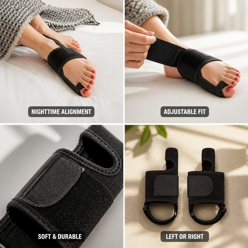 Ergonomic Adjustable Hallux Valgus Night Splint (Left/Right/Pair)