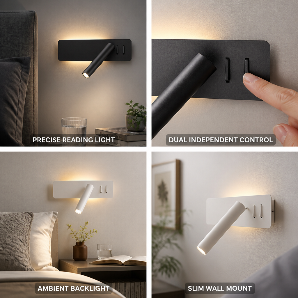 Swiveling LED Reading Wall Light (Dual Lights)