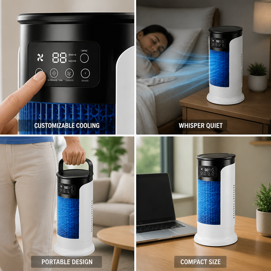Quiet 6-Speed Portable Evaporative Cooler